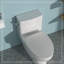 Toilette monobloc en céramique à une chasse avec siège cloisonné