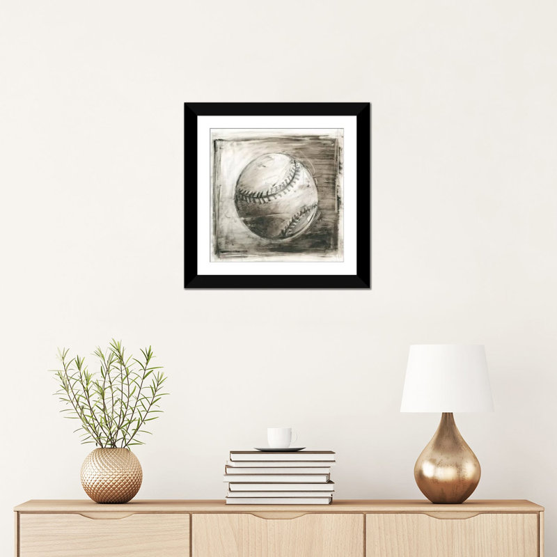 « varsity i », impression sur toile, H 16 po x l 16 po x P 1 po, Papier beaux-arts encadré noir, Blanc