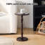 Table d'appoint ronde en bois massif, table d'appoint en forme de pétale avec plateau sculpté pour le salon et la chambre à coucher-129176779