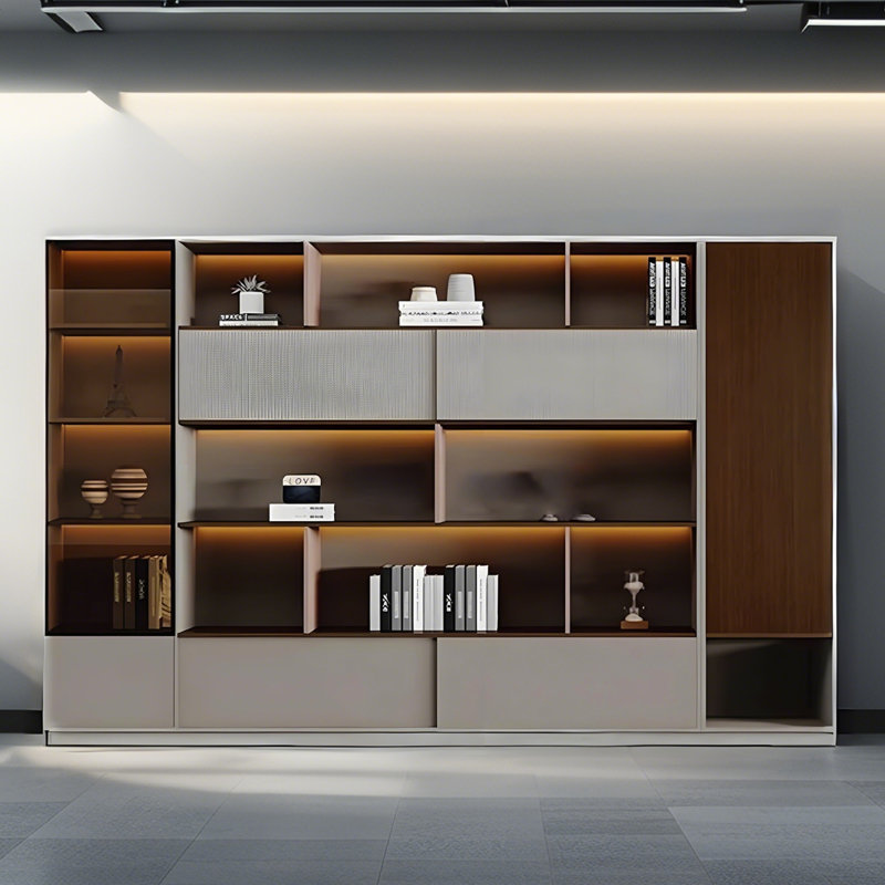 78 po H 78,74 po x l 110,24 po, luxueux classeur autoportant, bibliothèque de bureau de direction, armoire de rangement avec lumières DEL