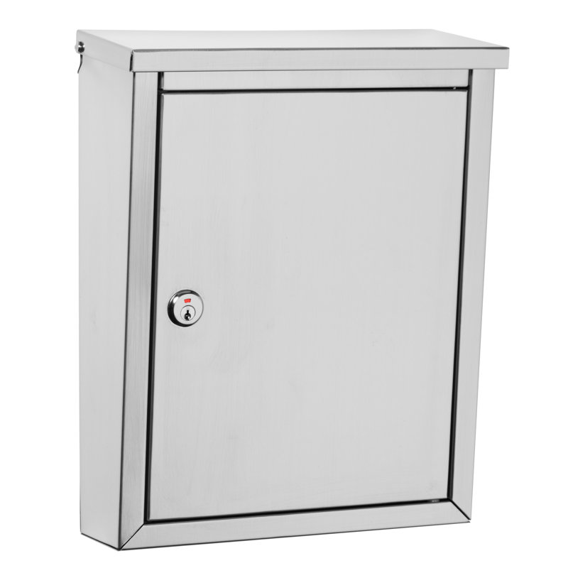 Stainless Steel Locking Wall Mount Mailbox with Cam Lock