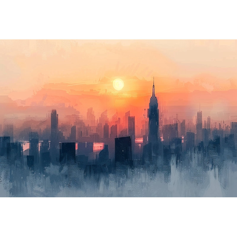Art mural sur toile Mistline Waterfront City, H 16 po x l 24 po x P 1,5 po