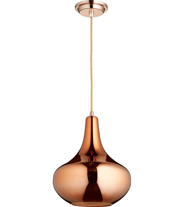 Luminaire suspendu simple 1 lumières, Cuivre satiné