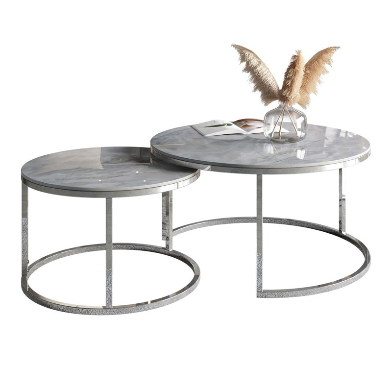 Ava-Catherine Marble Top Living Room Table Set
