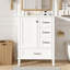 Meuble-lavabo de 24,8 po avec lavabo en céramique, armoire autoportante moderne avec porte à fermeture en douceur, tiroir profond, tiroir peu profond et tiroir large pour un rangement peu encombrant-130628259-130628260