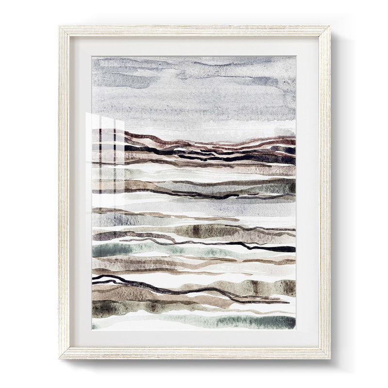 «Mute Earth Layers I», impression encadrée, H 19,5 po x l 16,5 po, Blanc