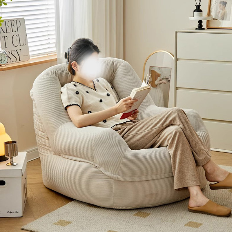 Retro Rest Bean Bag Sofa, White Corduroy