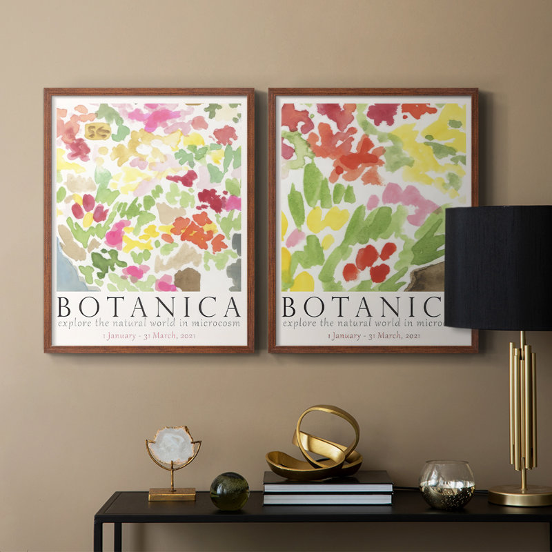 Affiche d'exposition Botanica I - reproduction encadrée de qualité supérieure - prête à être accrochée - aucun clou requis - aucun clou requis