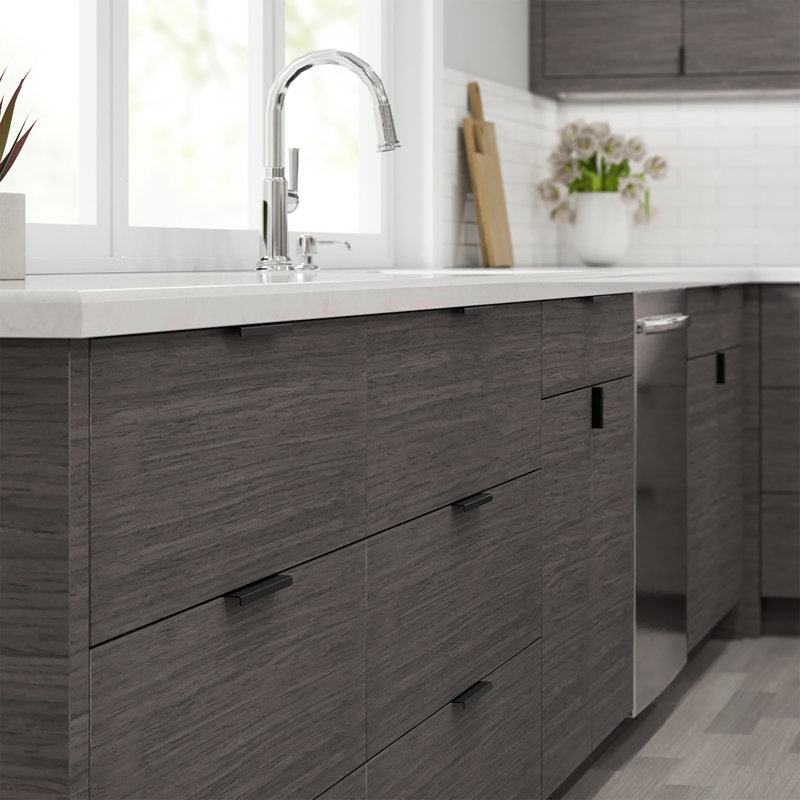 Matte Black Stainless Steel Modern Finger Pull Handle