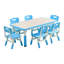 Ensemble de table et de chaises pour enfants, bureau à hauteur réglable avec 6 sièges, table d'artisanat, pieds antidérapants, capacité maximale de 300 lb-763906997
