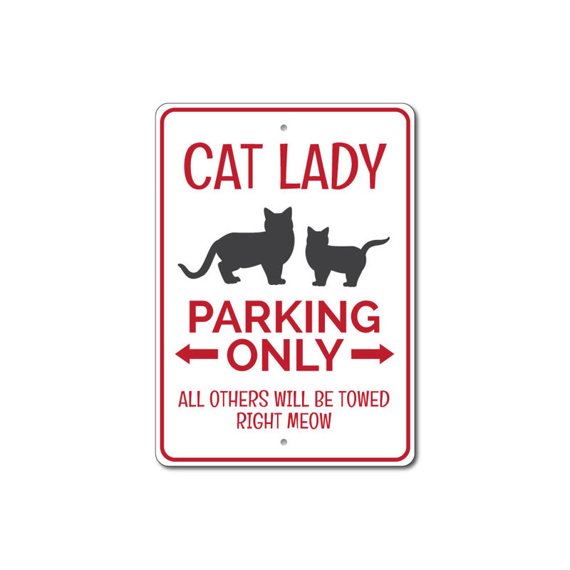 Enseigne de chat, H 14 po x l 10 po x P 0,04 po