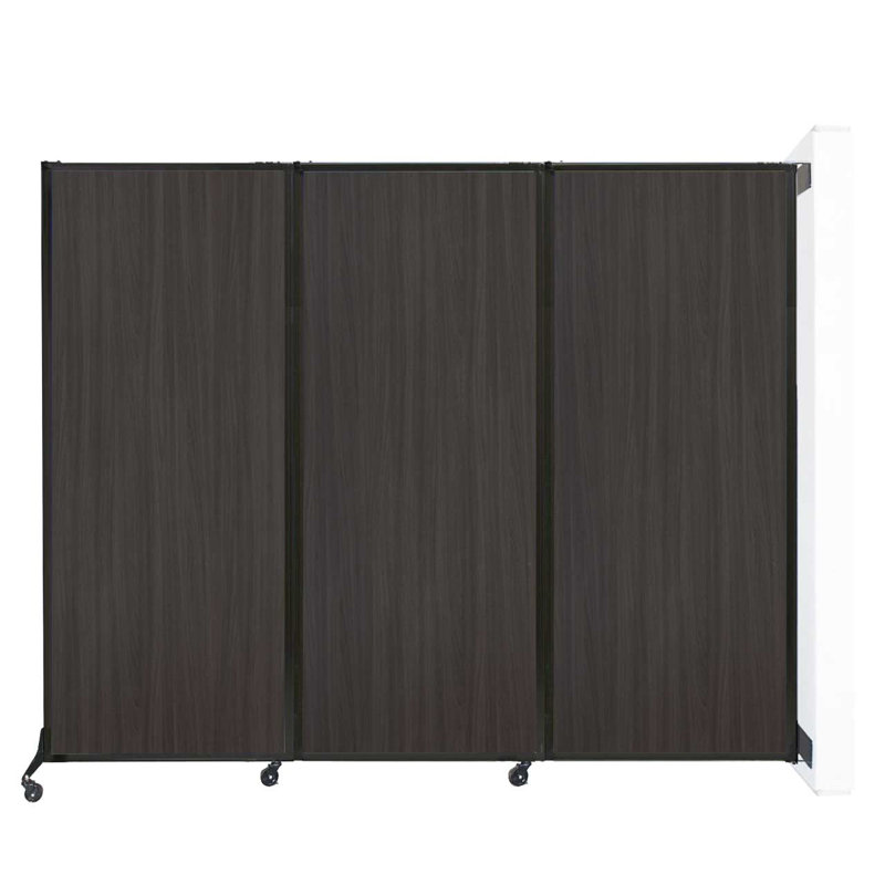 Cloison pliante murale à grain de bois de 8 pi 4 po, H 88 po x L 100 po, Bois de frêne carbonisé