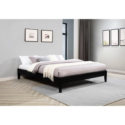 Lit universel noir pour très grand lit oriental, esthétique moderne épurée, matelas à lattes, fabriqué en bois d'hévéa et en pin, cadre de très grande taille facile à fixer à la tête de lit, finition, support de conception, accessoire de fixat