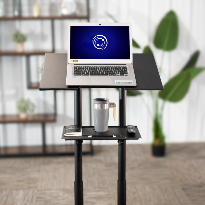 Mobile Rolling Podium Adjustable Laptop Cart