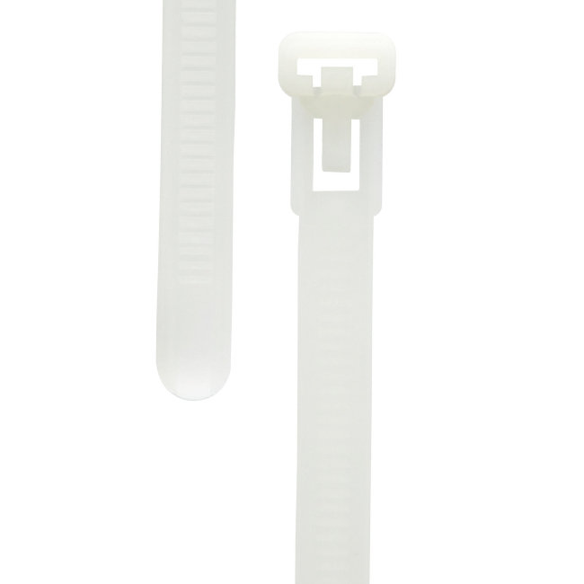 8" 50lb Releasable Cable Tie 25/bag, Natural