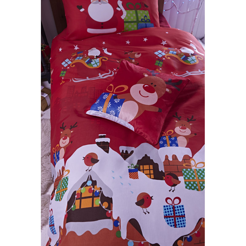 Santa’s Christmas Presents Duvet Cover Set, Single Duvet Cover - 1 Standard Pillowcase