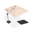 Parasol d'extérieur rectangulaire lumineux 9 pi x 12 pi à DEL à énergie solaire avec base en tôle d'acier, beige-1396351891