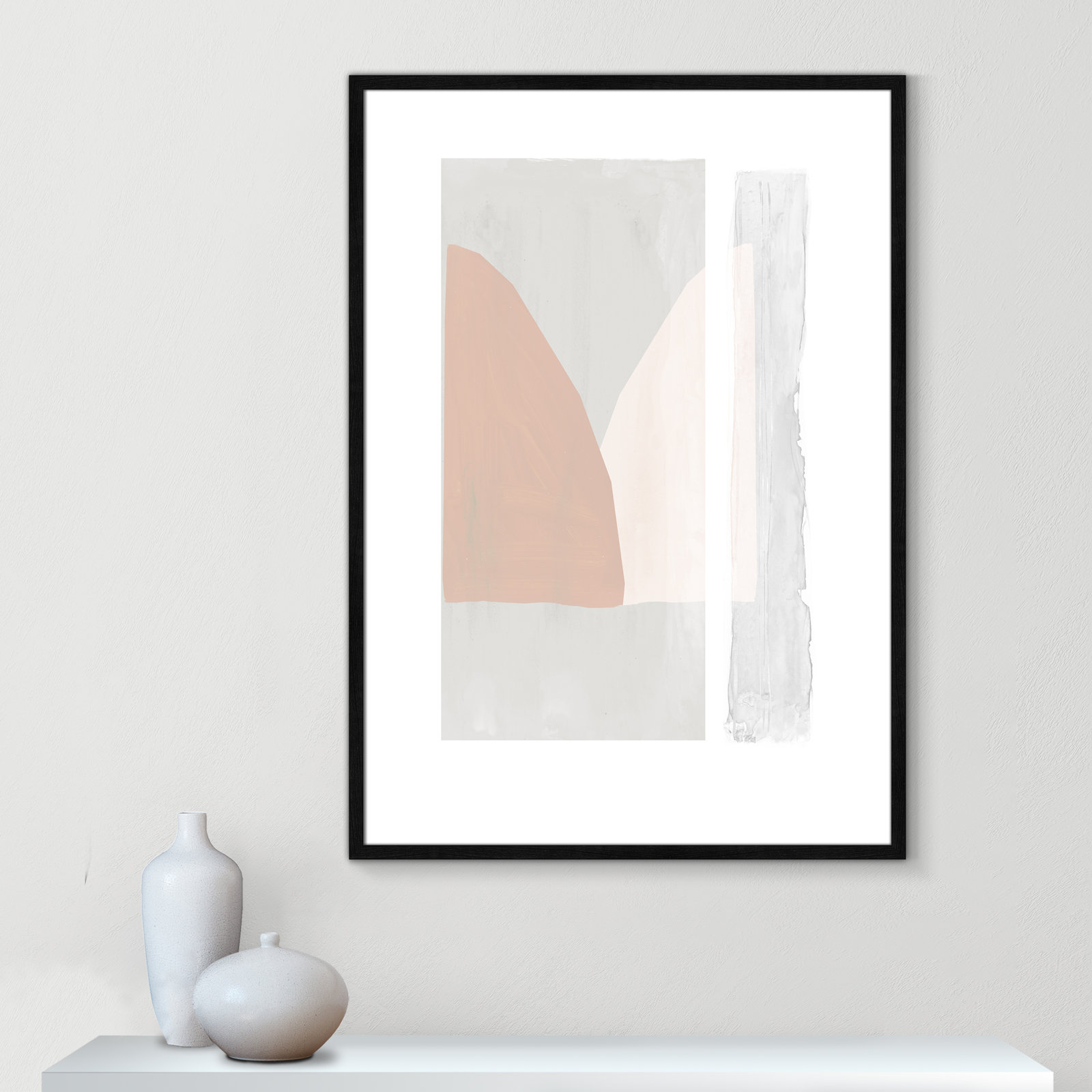 Soft and Light - Painting Print, Black Wood Framed Paper, 41.5" H x 29.5" W x 0.75" D