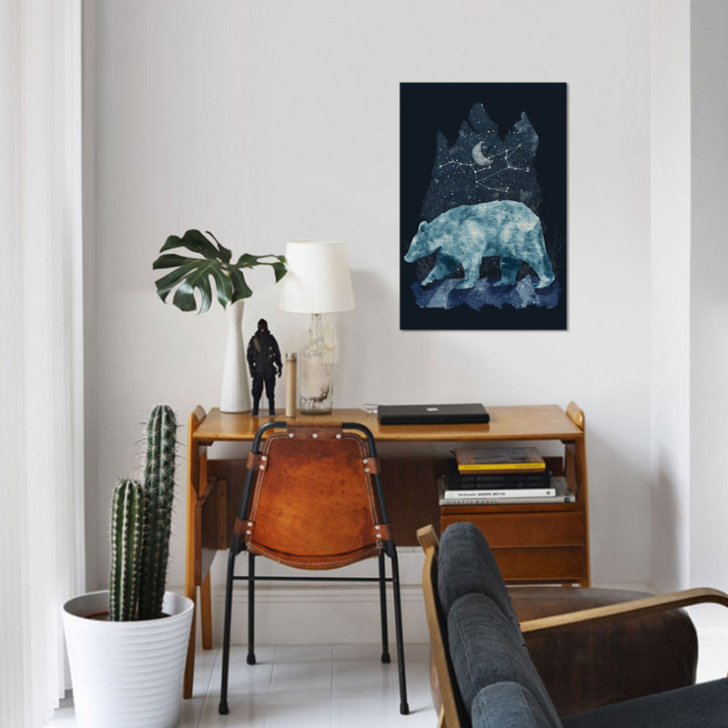 « the great bear », peinture sur toile tendue, H 40 po x l 26 po x P 1,5 po, Toile tendue, Pas de tapis