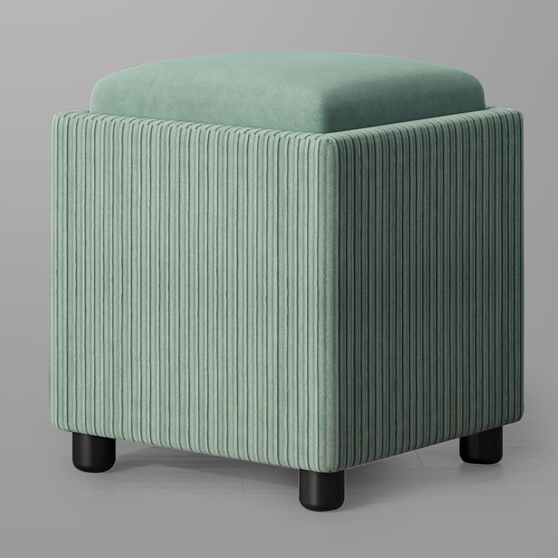 Repose-pieds carré avec rangement en velours 15 po Leticha, Velours vert