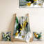 Couverture abstraite jaune et verte Abstracted Perspectives IV - Ensemble de coussins abstraits pour canapé-123171954