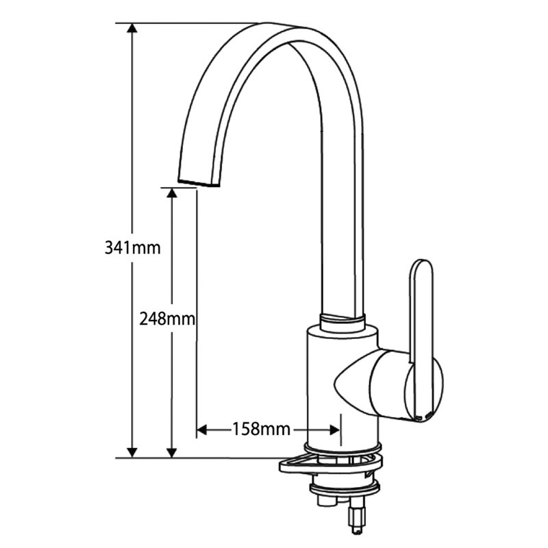 Single Handle Surface Mounted Monobloc Mixer Tap, Brushed Nickel