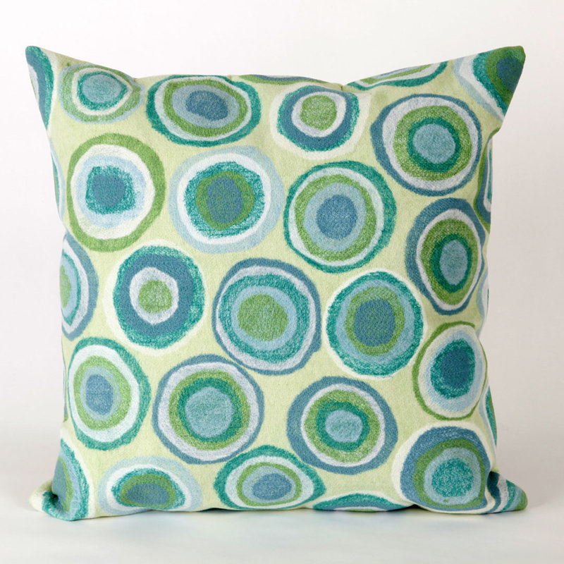Puddle Dot Throw Pillow, Green