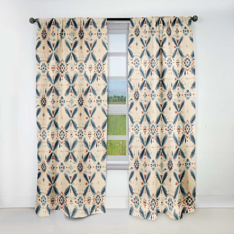 Nomadic Harmony Boho Pattern Blackout Single Curtain Panel, 52" W x 63" L