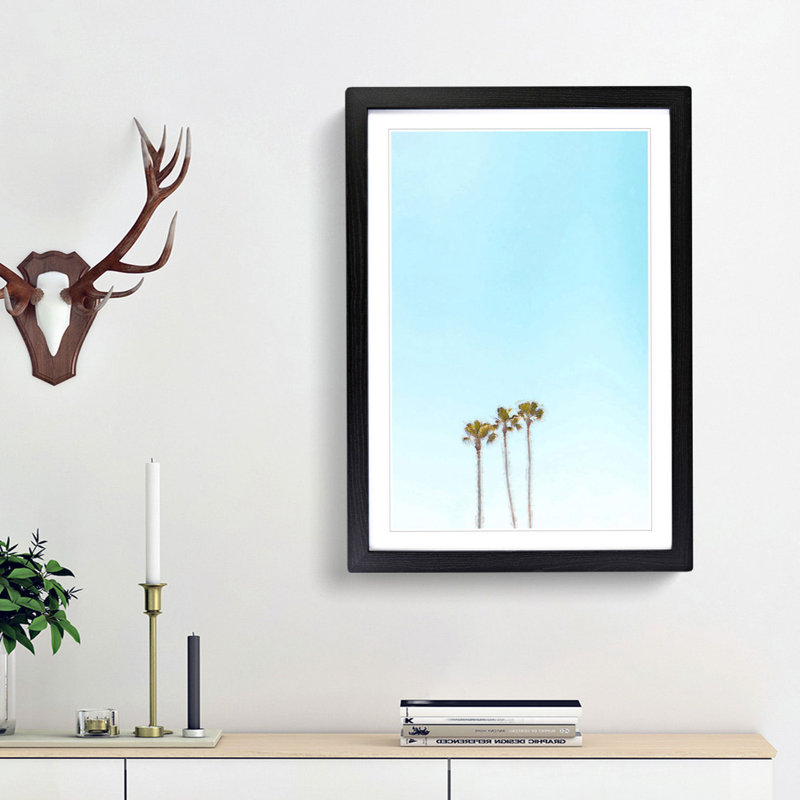 Summer Palm Trees - Framed Print, Black Framed, 48cm H x 36cm W x 2cm D