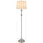 Lampe sur pied avec abat-jour en lin blanc rigide, acier brossé moderne de 61 pouces