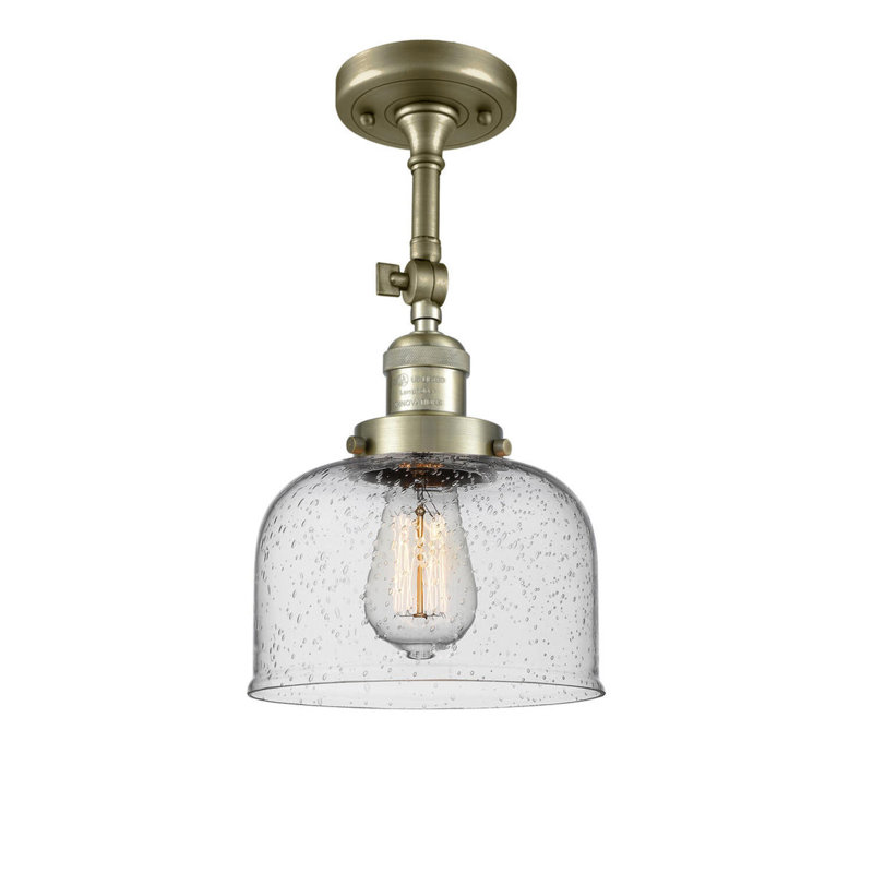 Applique murale 1 lumière 8 po Bell, Grainé, Laiton antique, Ampoule non incluse