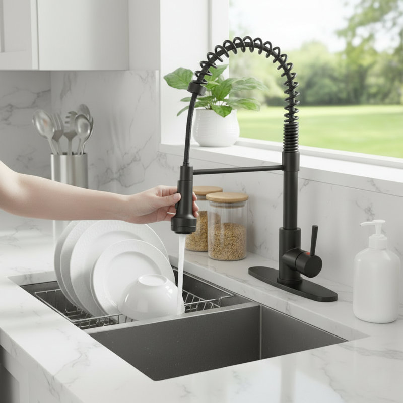 Commercial Spring Pull Down Kitchen Faucet