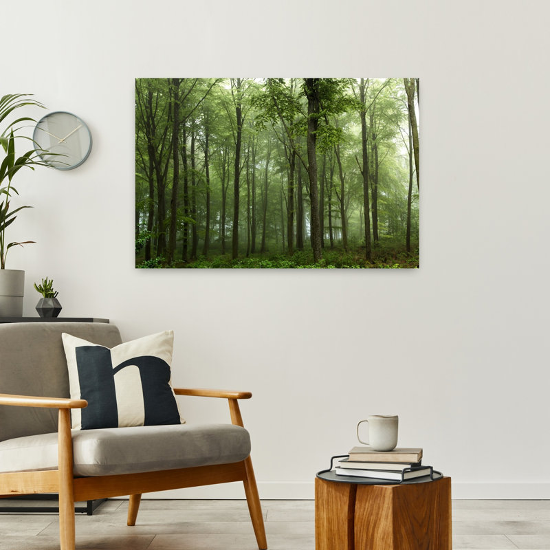 Art contemporain contemporain, paysage de forêt abstrait, H 24 po x l 36 po