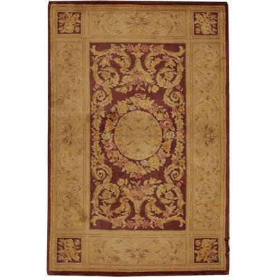 Hand-Knotted High-Quality Gold and Red Area Rug