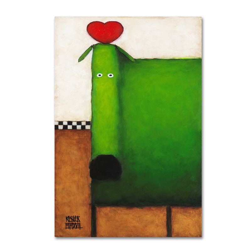 «Love Dog» d'Izampo, reproduction sur toile tendue, H 19 po x l 12 po
