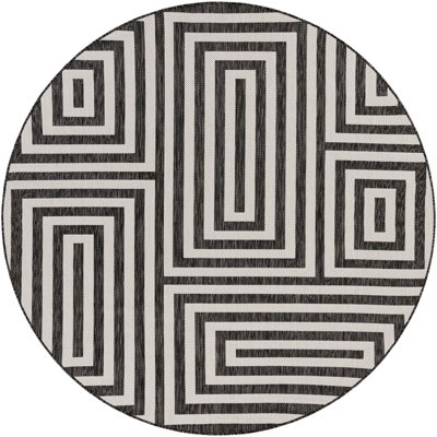 Contemporary Bello Area Rug Black and White Color