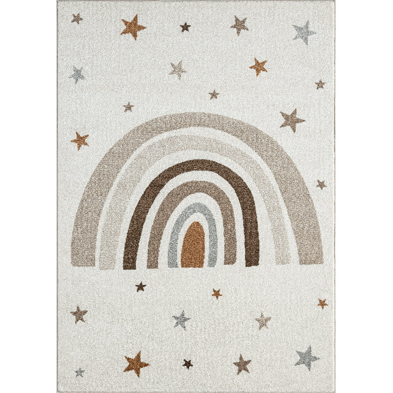 Power Loom Cream Rug, Rectangle 160cm x 220cm