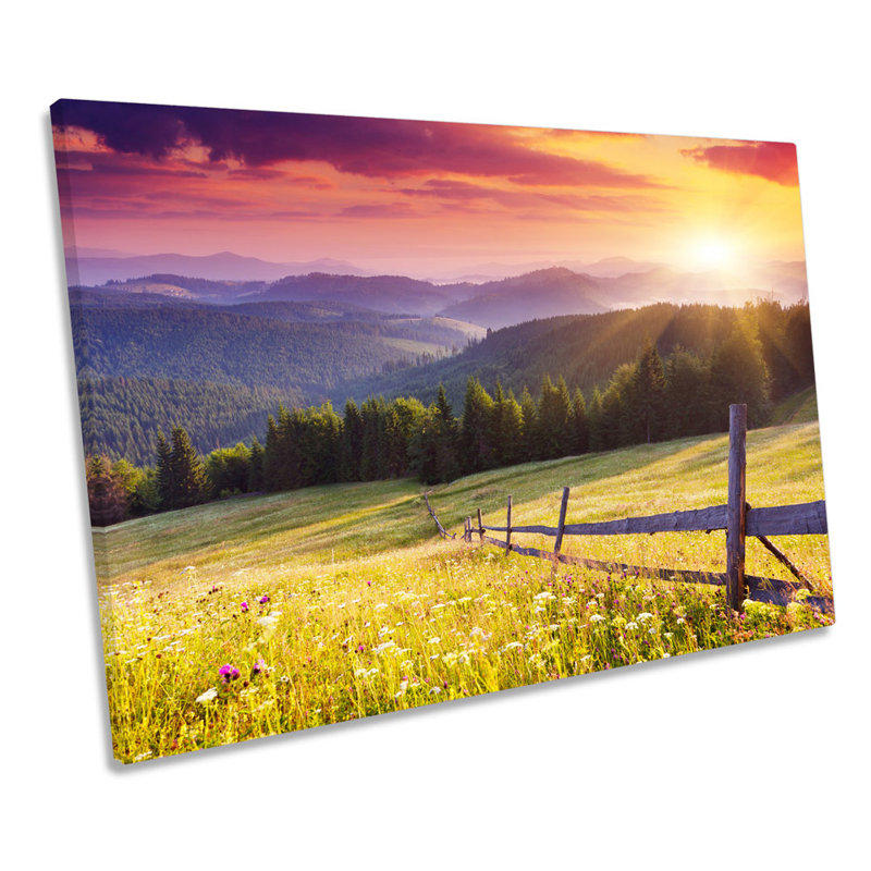 Stunning Landscape Sunset - Wrapped Canvas Print, 91.4cm H x 137.2cm W x 4cm D