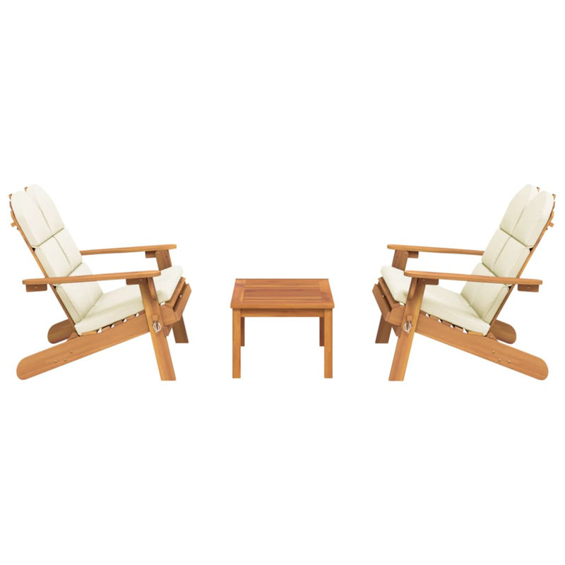 Chaise Adirondack en bois massif Bronda, Blanc