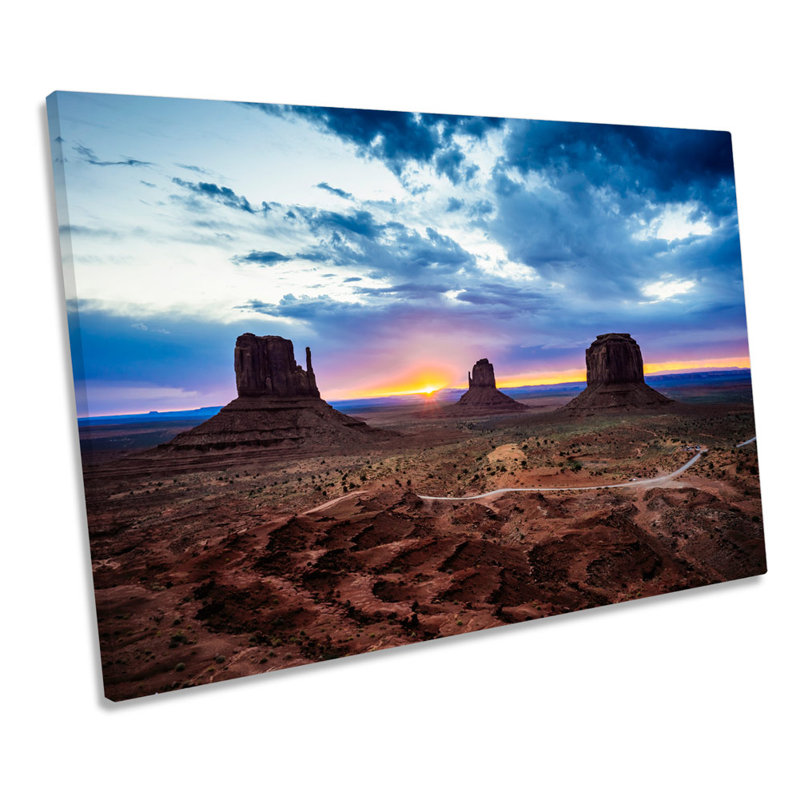 Monument Valley Sunset - Wrapped Canvas Print, 40.6cm H x 61cm W x 2cm D