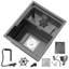 45x38cm Bar Single Bowl Stainless Steel Hidden Kitchen Sink with Lid Faucet Undermount Small Sink RV