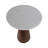Modern Wood and Metal Accent Table with Round Stone Top, Contemporary Decorative Side Table.-1486635437