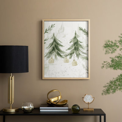 «Christmas Holiday Art», reproduction encadrée - bois massif