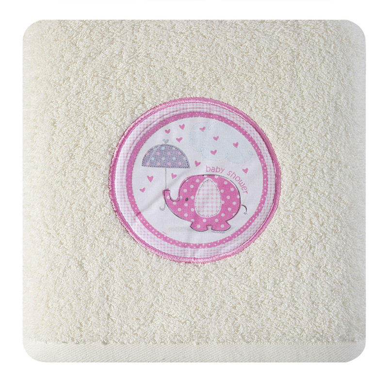 Illughi Midweight Jacquard Hand Towel, Cream/Pink