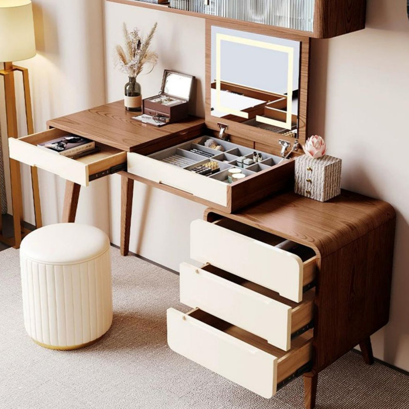 Makeup Vanity with Light mirror,4 drawers,Power Outlet