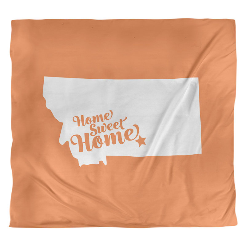 Housse de couette home billings, Housse de couette pour grand lit, Orange, Polyester brossé