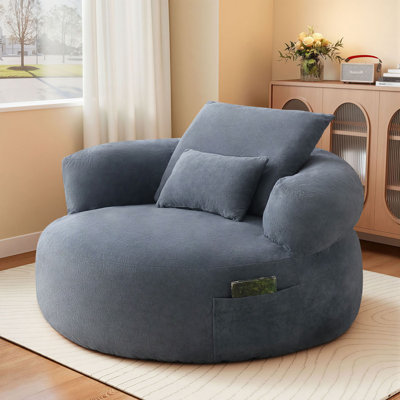 51"W Oversized No Assembly Accent Chair, Compressed Foam Sofa Chair with Side Pocket by Mercer41