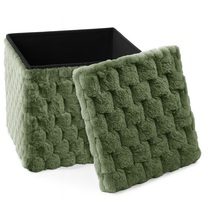 Contemporary Practical Plush Popcorn Storage Box - 38 x 38, Green