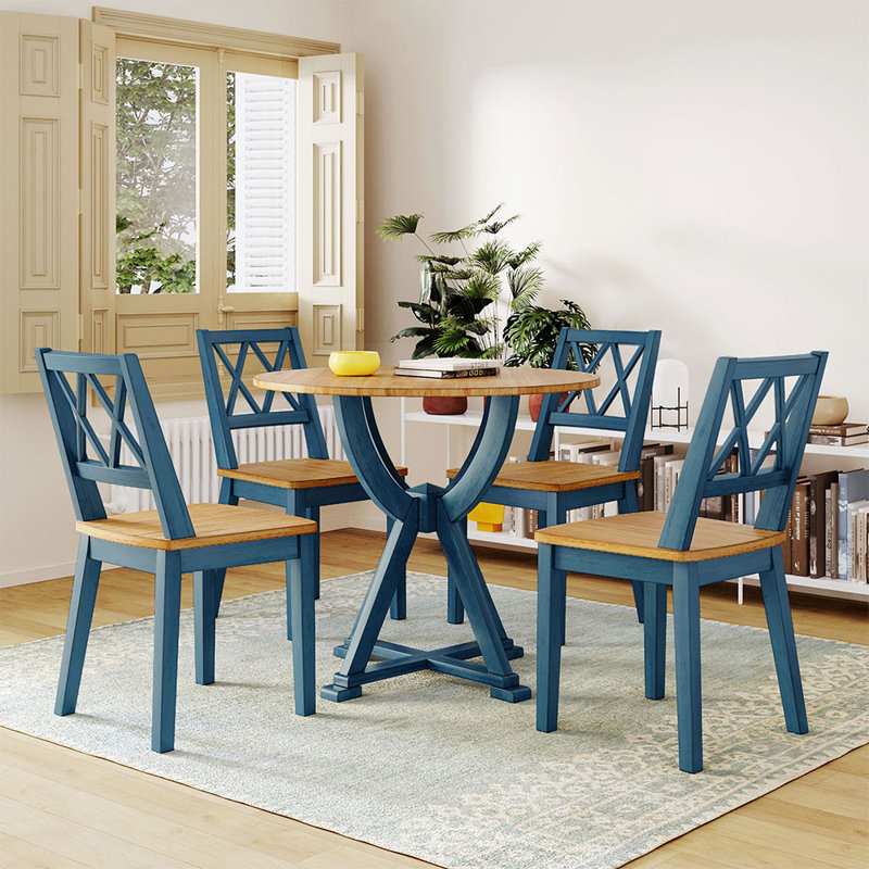 Ensemble repas pour 4 personnes Anastasiea, Brun, Bleu, Bleu / Brun