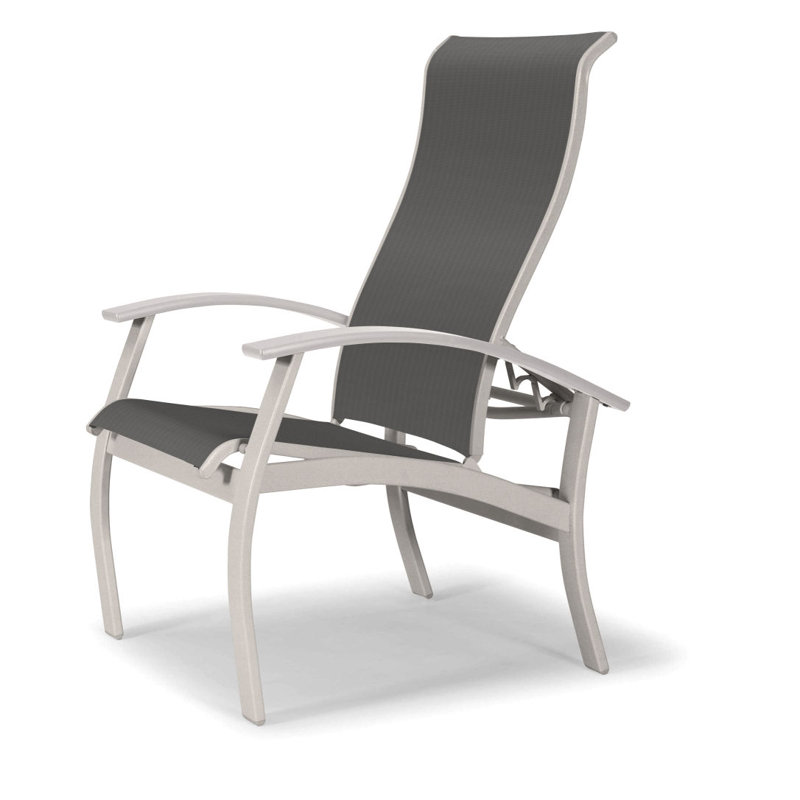 Chaise de patio Askar, Blanc, Titane Sunbrella®, Neige texturée